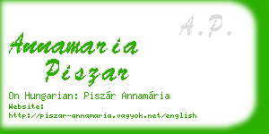 annamaria piszar business card