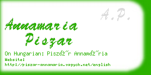 annamaria piszar business card